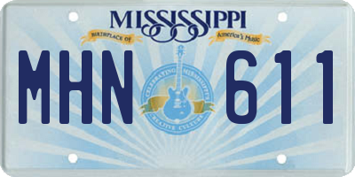 MS license plate MHN611