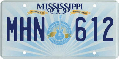 MS license plate MHN612