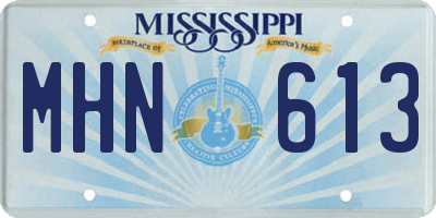 MS license plate MHN613