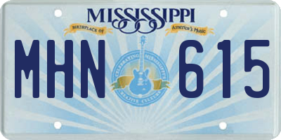 MS license plate MHN615