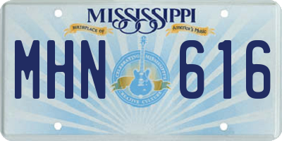 MS license plate MHN616