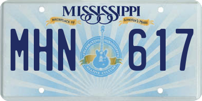 MS license plate MHN617