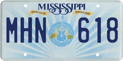 MS license plate MHN618