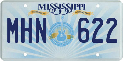 MS license plate MHN622