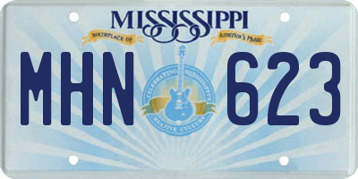 MS license plate MHN623