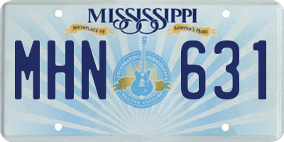 MS license plate MHN631