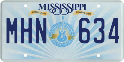 MS license plate MHN634