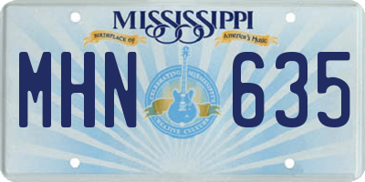MS license plate MHN635