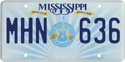 MS license plate MHN636