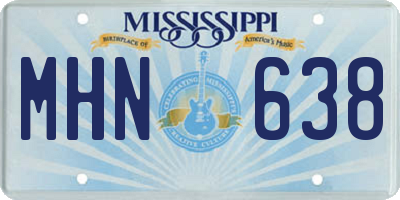 MS license plate MHN638