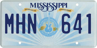 MS license plate MHN641