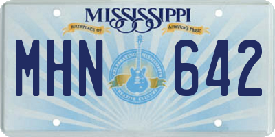 MS license plate MHN642
