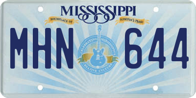 MS license plate MHN644