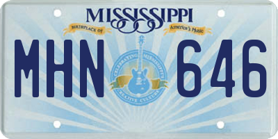MS license plate MHN646