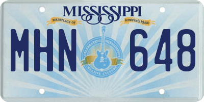 MS license plate MHN648