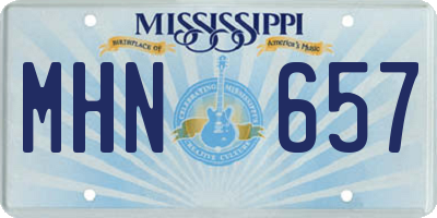 MS license plate MHN657