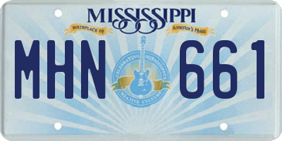MS license plate MHN661