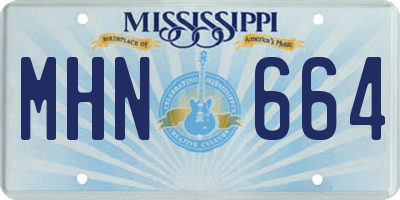 MS license plate MHN664