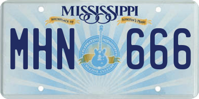 MS license plate MHN666