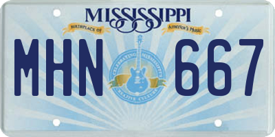 MS license plate MHN667