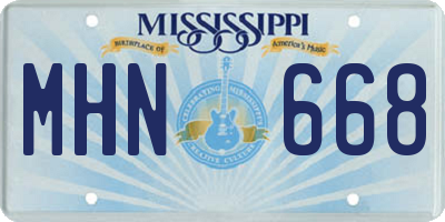 MS license plate MHN668