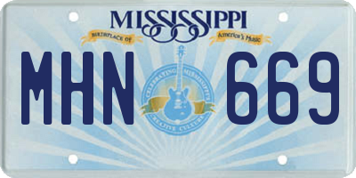 MS license plate MHN669
