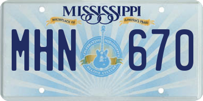 MS license plate MHN670