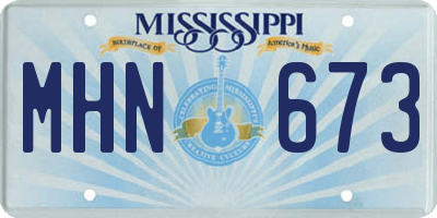 MS license plate MHN673