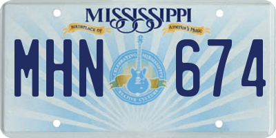 MS license plate MHN674