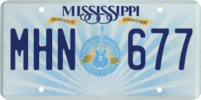 MS license plate MHN677