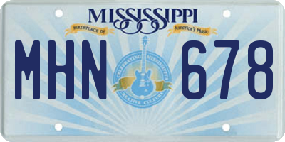 MS license plate MHN678