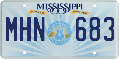 MS license plate MHN683
