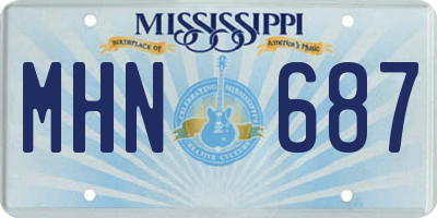 MS license plate MHN687