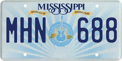 MS license plate MHN688