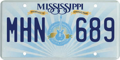 MS license plate MHN689