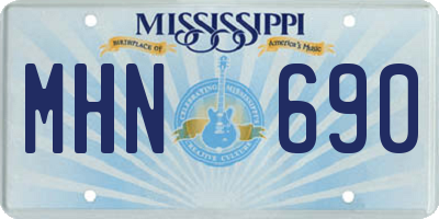 MS license plate MHN690