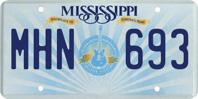 MS license plate MHN693