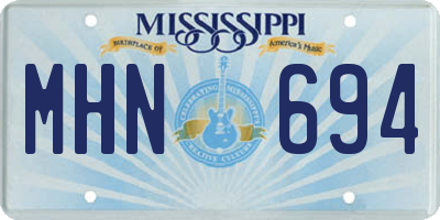 MS license plate MHN694