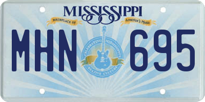 MS license plate MHN695