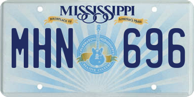 MS license plate MHN696