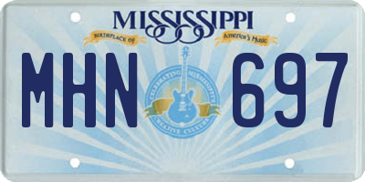 MS license plate MHN697