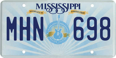 MS license plate MHN698