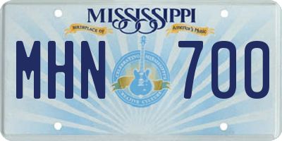 MS license plate MHN700