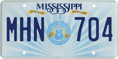 MS license plate MHN704
