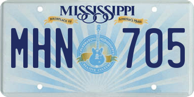 MS license plate MHN705