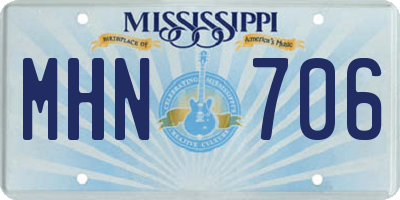 MS license plate MHN706