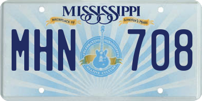 MS license plate MHN708