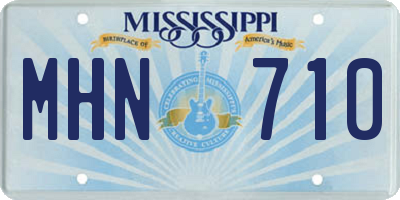 MS license plate MHN710