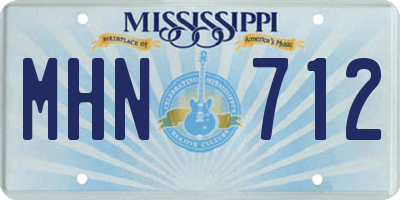 MS license plate MHN712