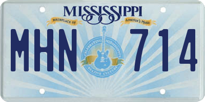MS license plate MHN714